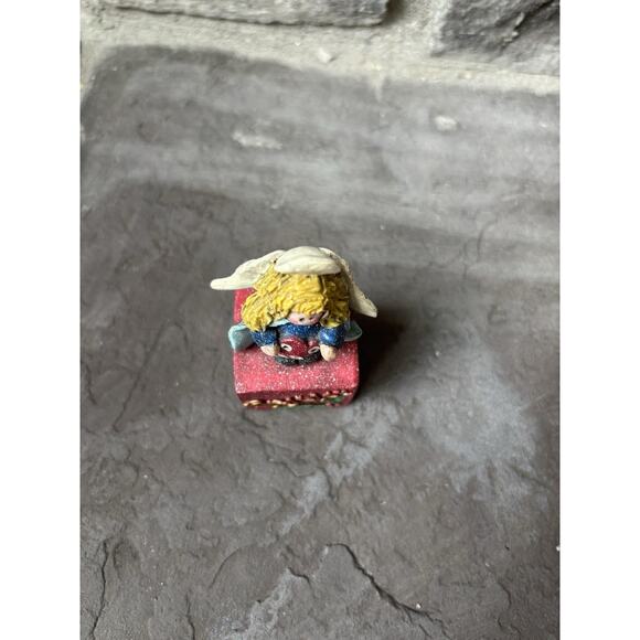 Christmas Angel Figurine Rejoice 3.5” Holiday Decor Cottagecore Vintage Y2K - Picture 5 of 8